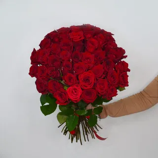 Букет из 51 красной розы 60см (Россия)