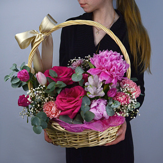 Корзина цветов Бархат