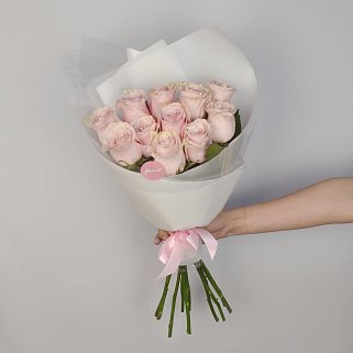 Букет из 11 роз Pink Mondial 50см