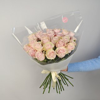 Букет из 25 роз Pink Mondial 50см